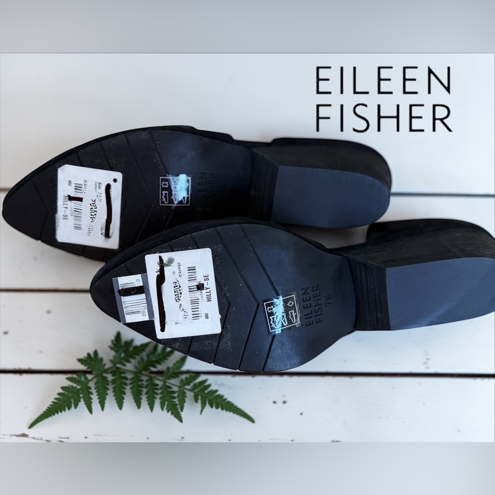 Eileen Fisher Size 7.5 Black Hilly d'Orsay Pumps NEW! - Picture 5 of 6